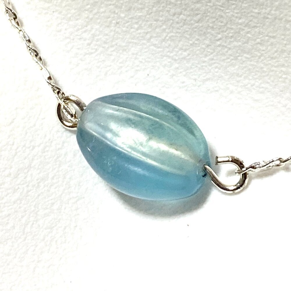 2/$20, Natural Teal Fluorite Necklace, Genuine Gemstone Bar Pendant & Stainless